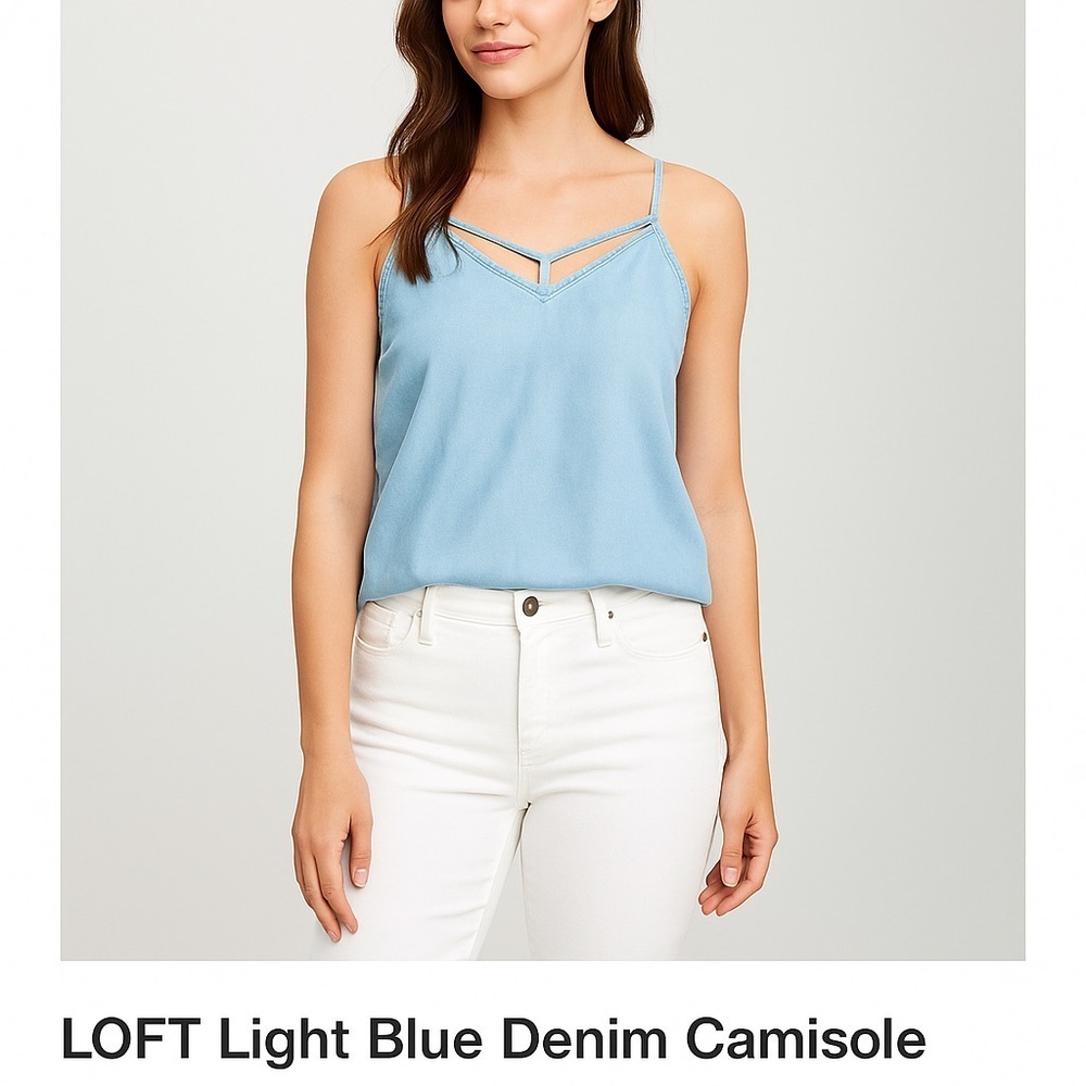 LOFT Light Blue Lyocell Camisole Tank Top Women’s Small